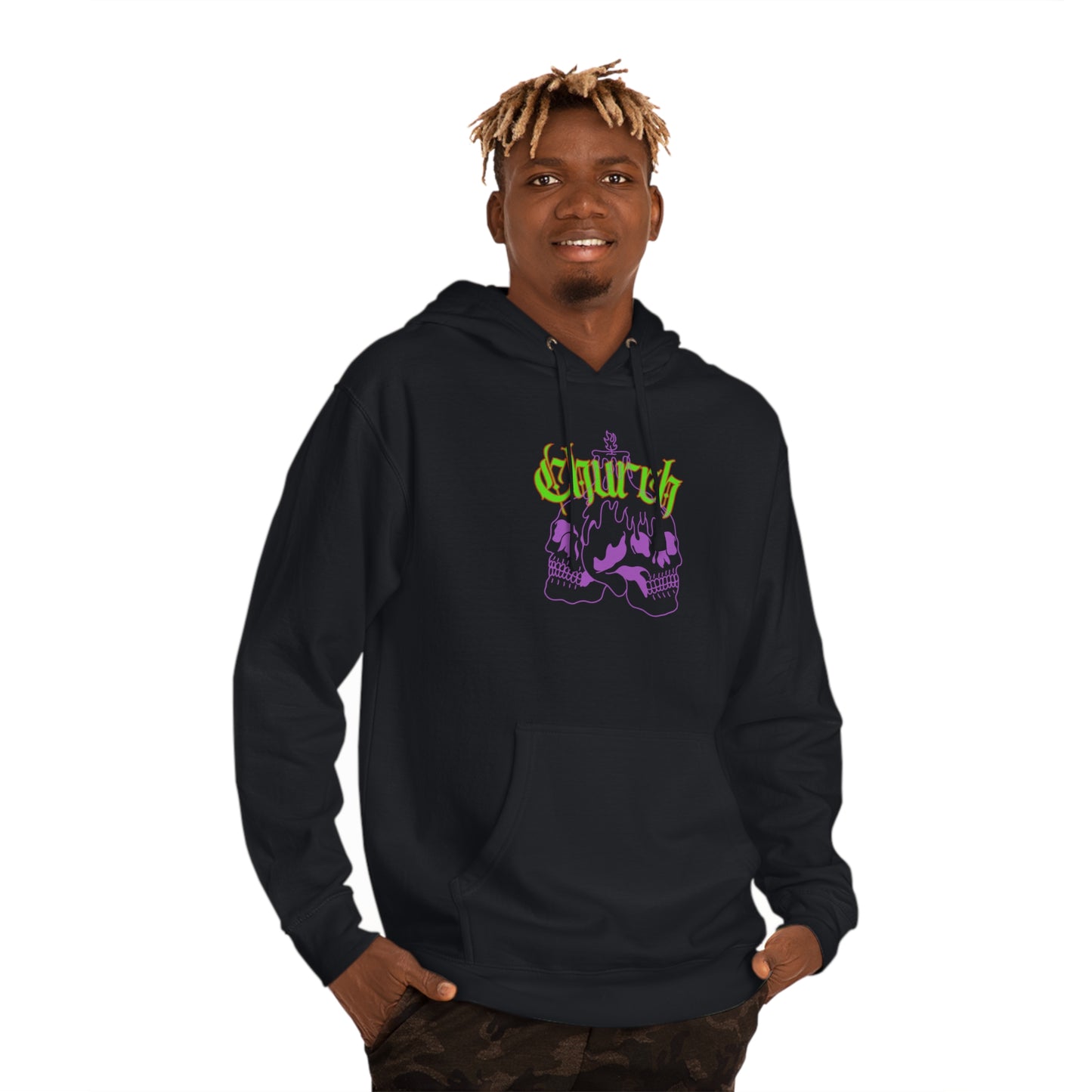 Church Skull comfort hoodie. 4 different color schemes