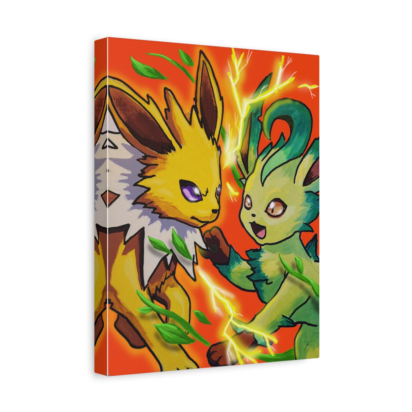 Electric v Leaf canvas prints