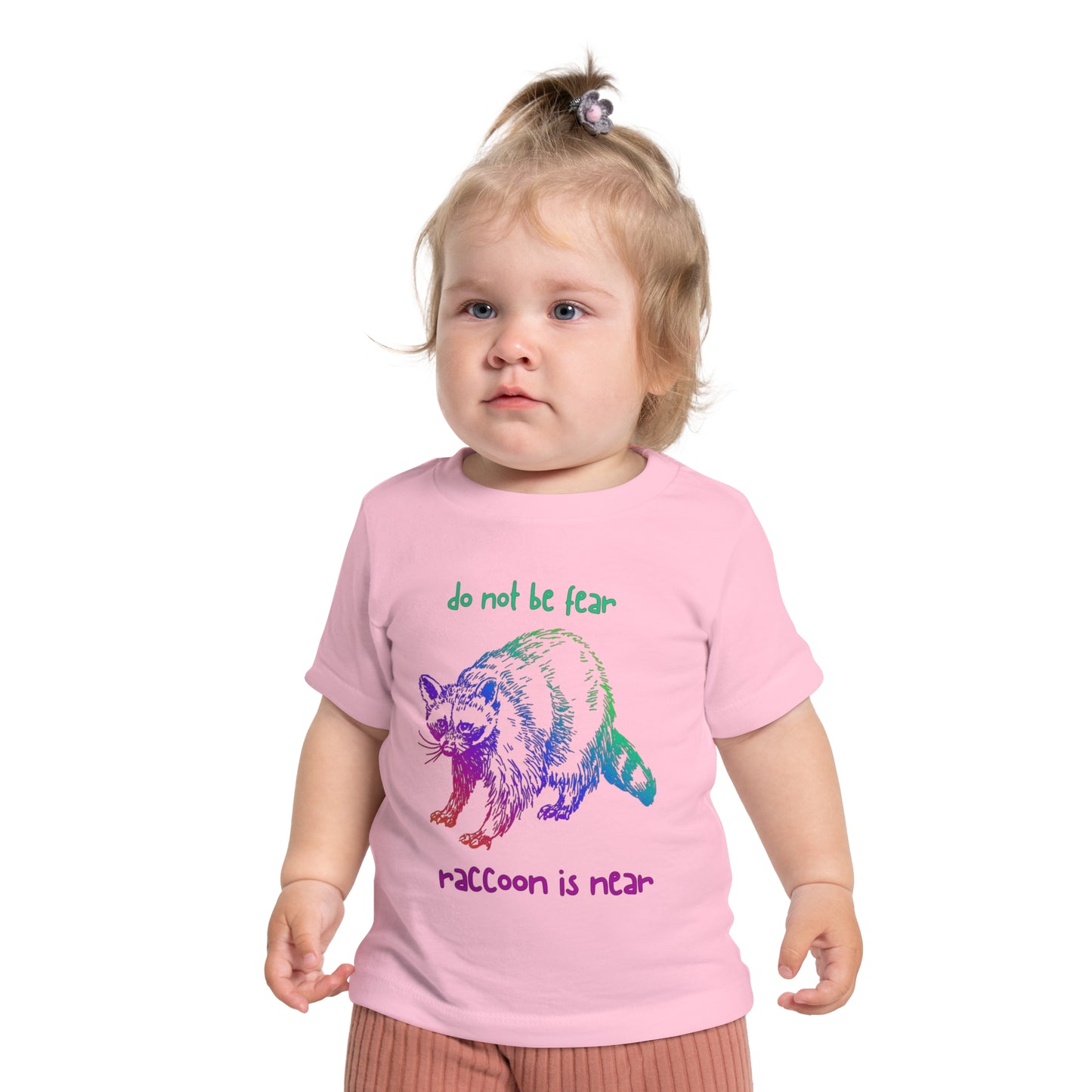 Kids 'Do Not Be Fear' Raccoon T-Shirt - Fun Short Sleeve Tee for Ages 0-5
