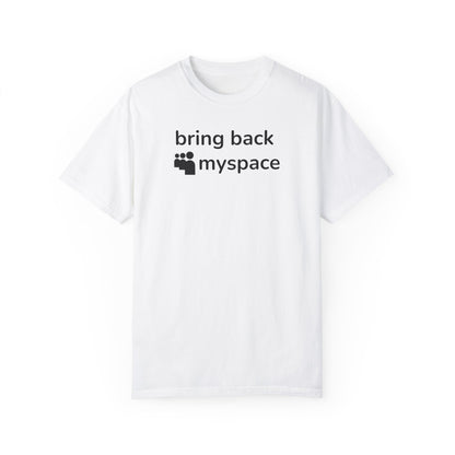 Nostalgic MySpace Unisex Garment-Dyed T-Shirt - Perfect for Retro Lovers