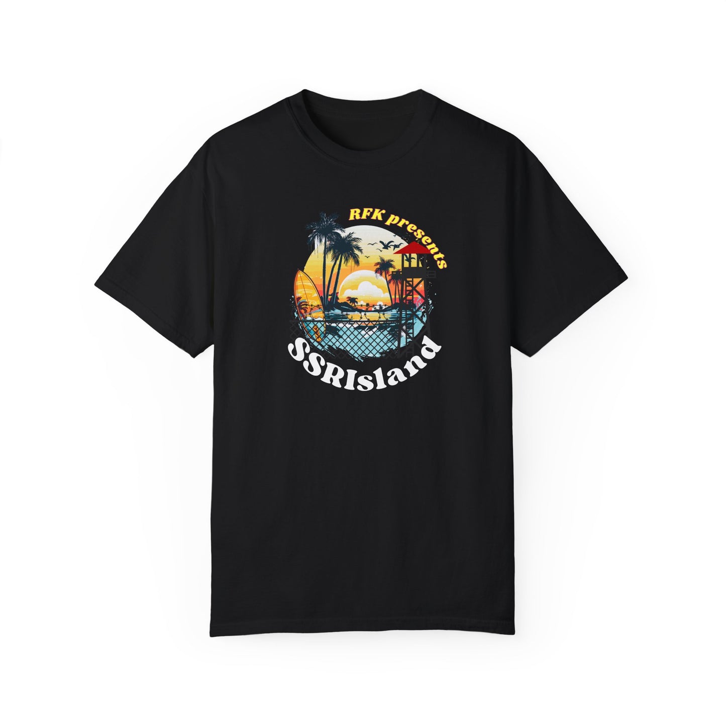 SSRI Island Retro Unisex T-Shirt - Beach Vibes & Sunset Design