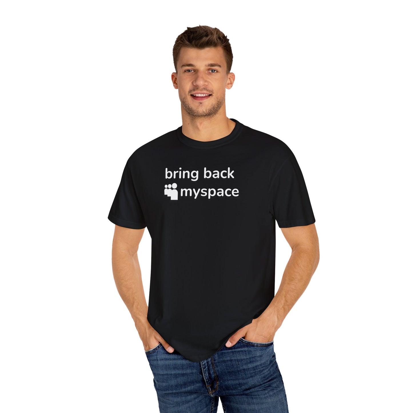 Nostalgic MySpace Unisex Garment-Dyed T-Shirt - Perfect for Retro Lovers