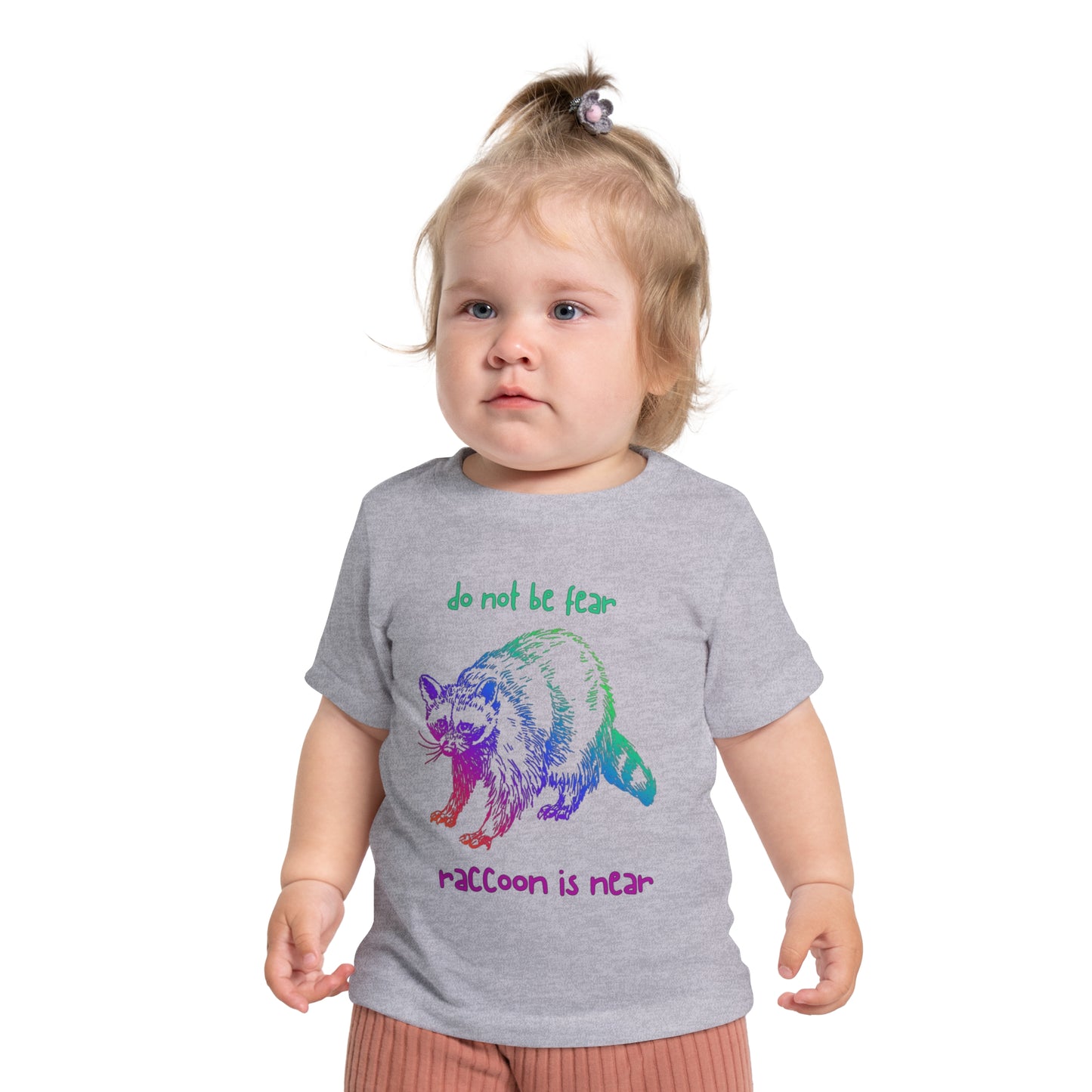 Kids 'Do Not Be Fear' Raccoon T-Shirt - Fun Short Sleeve Tee for Ages 0-5
