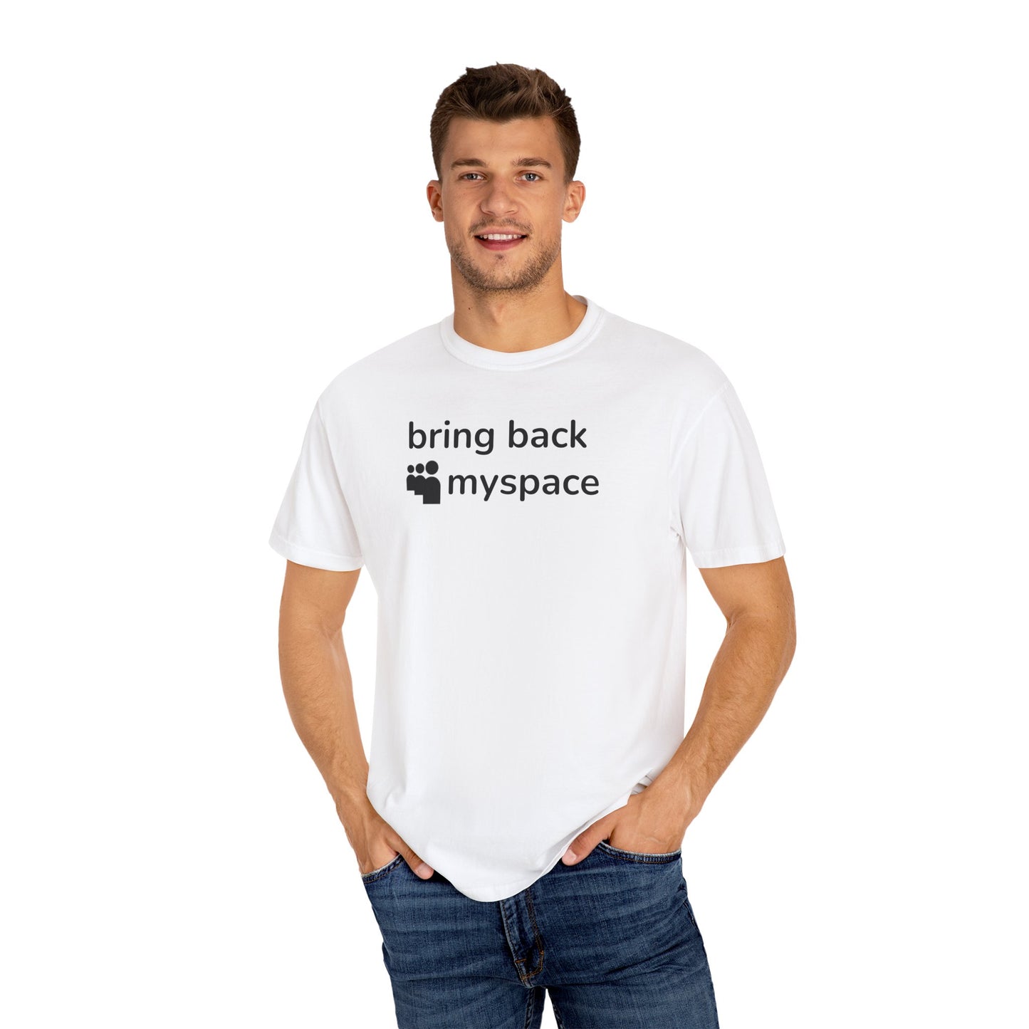 Nostalgic MySpace Unisex Garment-Dyed T-Shirt - Perfect for Retro Lovers
