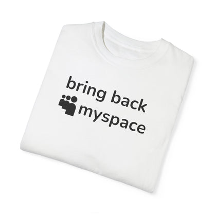 Nostalgic MySpace Unisex Garment-Dyed T-Shirt - Perfect for Retro Lovers