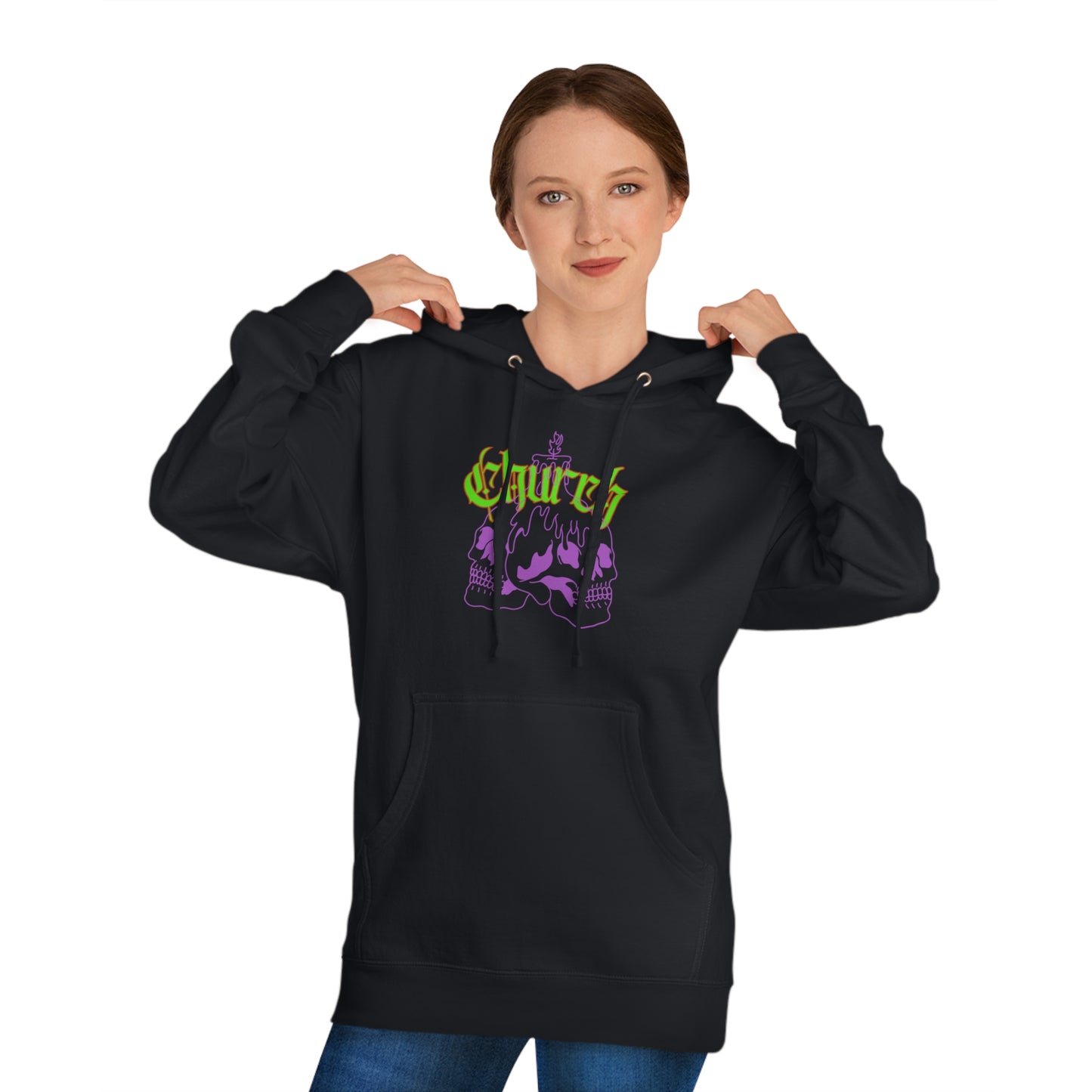 Church Skull comfort hoodie. 4 different color schemes